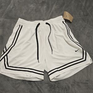 Nike Women's White Athletic Shorts with Black Stripes